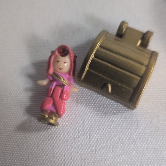 Polly Pocket Jeweled Palace 1992 Chest & Figure Blue Bird Toys Pink Red Compact - Picture 7 of 15